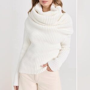 A.W.A.K.E. Mode Knit Snood Sweater Top M Ivory
